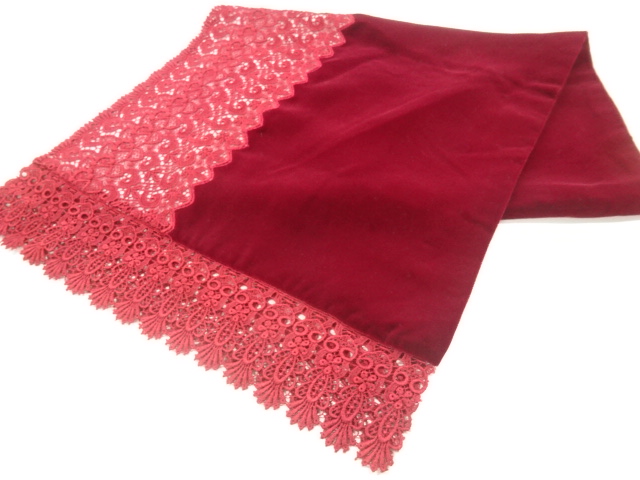 JAPANESE SHAWL / VELVET / LACE / FLOWER